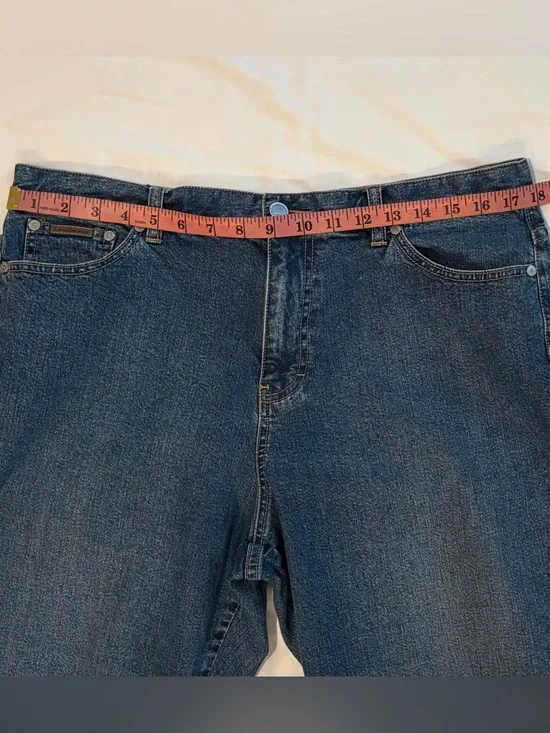 VTG Y2K Calvin Klein High Rise Straight Leg Blue Jeans Size 16 - Picture 5 of 9